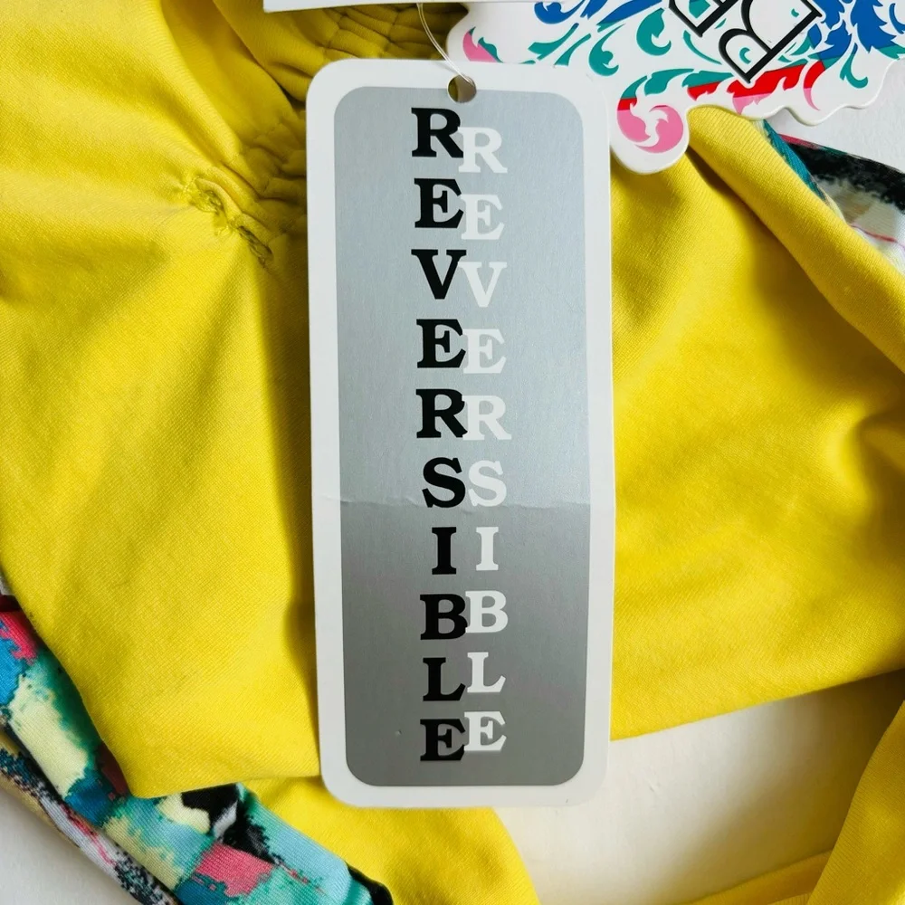 BECCA By Rebecca Virtue Paisley 2 Piece Bikini Top Bottom Set Yellow Size Small